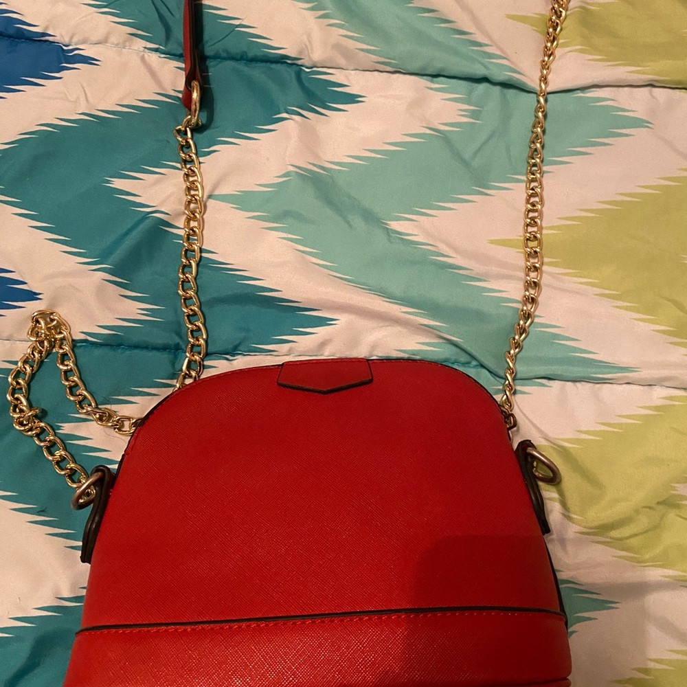 Red chained purse